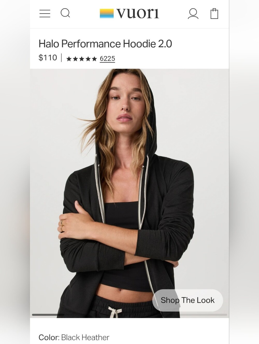 Vuori Black Halo Performance Hoodie 2.0 - Picture 2 of 5